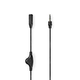 Nedis Stereoljudkabel 3,5 mm Hane 3,5 mm Hona Nickelplaterad 1,00 m Rund Svart Låda