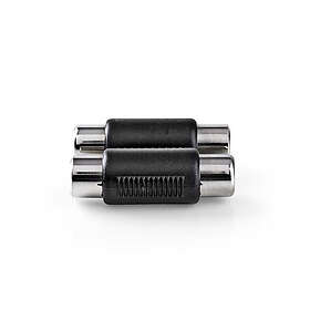 Nedis Stereo Audio Adapter 2x RCA Hona 2x RCA Hona Nickelplaterad Rak ABS Svart 