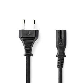 Nedis Strömkabel Euro Man IEC-320-C7 Rak Rak Nickelplaterad 5,00 m Rund PVC Svart Låda