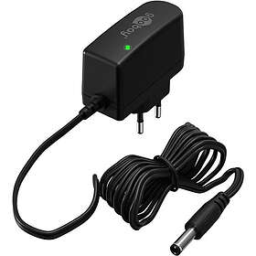 Goobay 12 V nätdel (12 W 1,0 A) med centrumstift (han) 5,5 mm x 2,5 mm