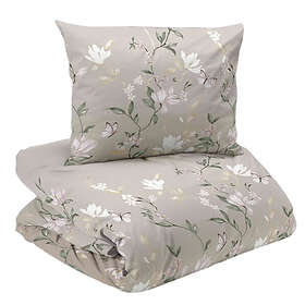 Emma Beige/Pastell Satin Blommor Bäddset Enkeltäcke 150x210 Redlunds