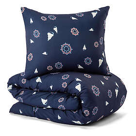 Lord Nelson Jorehed Marinblå Maritim Mikrofiber Bäddset Enkeltäcke 150x210 Victory