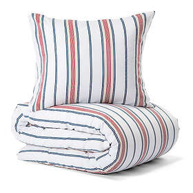 Lord Nelson Tegelstrand Randigt Satin Vit Bäddset Enkeltäcke 150x210 Victory