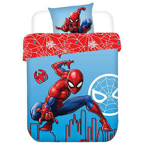 Spiderman Blå/Röd Barn Bäddset Enkeltäcke 150x210