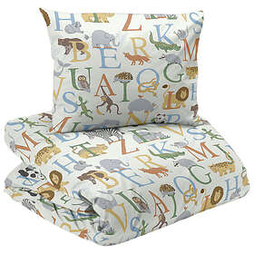 ABC Vit Söta Djur Barn Spjälsäng Bäddset 100x130 Redlunds