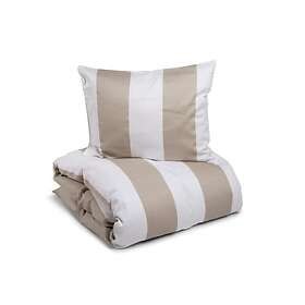 Kosta Linnewäfveri Fjällbacka Randigt Sand Satin Bäddset Dubbeltäcke 230x220