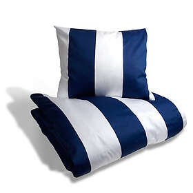 Kosta Linnewäfveri Fjällbacka Randigt Marin Satin Bäddset Dubbeltäcke 230x220