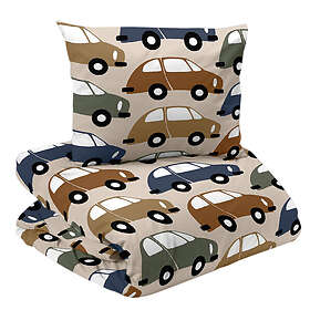 Redlunds Bilar Retro/Beige Barn Bäddset Enkeltäcke 150x210