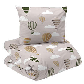 Redlunds Luftballong Beige/Grön Barn Bäddset Enkeltäcke 150x210