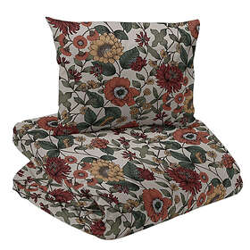 Redlunds Dahlia Beige Blommor Bäddset Enkeltäcke 150x210