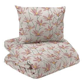 Redlunds Ylva Beige/Rosa Rosa Blommor Bäddset Enkeltäcke 150x210