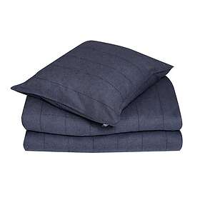 Classic Textiles Storuman Flanell Mörkgrå/Svart Bäddset Enkeltäcke 150x210 Textile