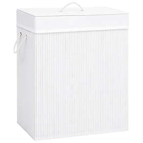 vidaXL Tvättkorg bambu med 1 sektion vit 83l 83L