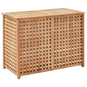 vidaXL Tvättkorg 87,5x46x67 cm massivt valnötsträ