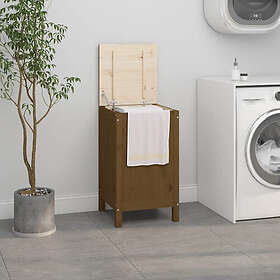 vidaXL Tvättkorg honungsbrun 44x44x76 cm massiv furu