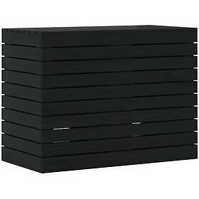 vidaXL Tvättkorg svart 88,5x44x66 cm massiv furu