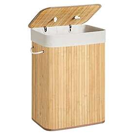 Songmics tvättkorg bambu med 72L 40 x 30 60 cm LCB10Y