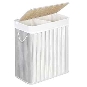 Songmics tvättkorg med lock bambu 2 vit 100L LCB64WT