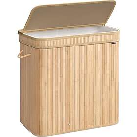 Songmics Tvättkorg i Bambu med Handtag, 150l, Naturbeige