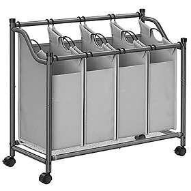 Songmics tvättsorterare tvättkorg med 4 grå LSF005GS 35L