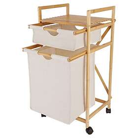 Clas Ohlson Tvättkorg på hjul med hylla och 2 utdragbara korgar