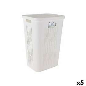Tontarelli Tvättkorg Bella Dubbelt lock 60l Vit 40,5 x 33 x 59 cm (5 antal)