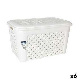 Tontarelli Tvättkorg Arianna Med lock Vit 58 x 39 x 32 cm (6 antal)