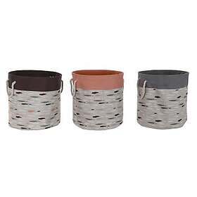 DKD Home Decor Tvättkorg Grå Orange 45 x 45 x 45 cm (3 antal)