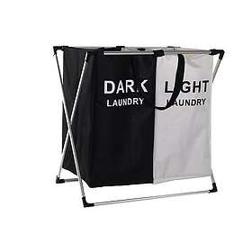 DKD Home Decor Tvättkorg Hopfällbar Double Metall Polyester (63 x 37 x 61 cm)