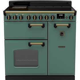 Rangemaster Classic Deluxe Mineral Green Antique Brass