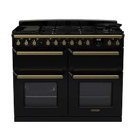 Rangemaster Estel Deluxe ESDLB110DFPGBL/AB1 110cm Black Antique Brass