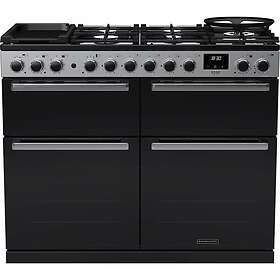 Rangemaster Edge Deluxe EDDLB110DFGBLK/CM1 110cm Black Glass Chrome