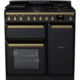 Rangemaster Estel Deluxe ESDL90DFPGBL/AB1 90cm Black Antique Brass