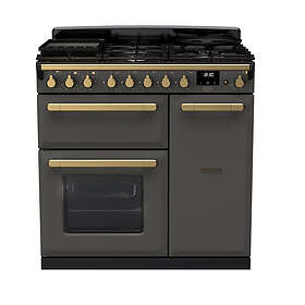 Rangemaster Estel Deluxe ESDL90DFPSLT/AB1 90cm Slate Antique Brass