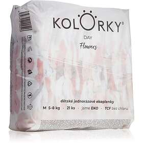 Flowers Kolorky Day disposable organic nappies size M 5-8 Kg 21 pc