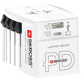 Skross World Travel Adapter MUV USB AC45PD with USB-C Cable