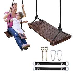 EnFant Balançoire Bois Adulte Extérieur Intérieur Siège Arbre avec Accessoire Portique Jeux Jardin Max Poids 200kg