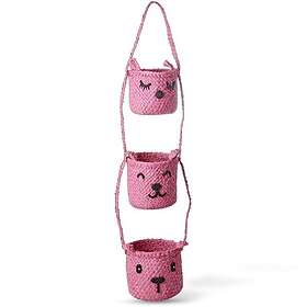 Rice Raffia Hanging Storage With Animal Heads