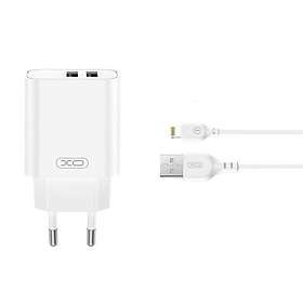 XO CE34 2x USB-A 2,4A with Lightning Cable