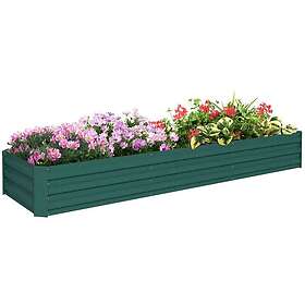 Outsunny Galvanised Raised Bed for Garden, Outdoor Elevated Planter Box Green, G