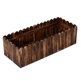 Outsunny Raised Flower Bed Garden Container Box Planter Display Wood, Brown