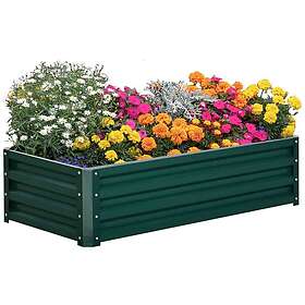 Outsunny Raised Garden Bed Elevated Planter Box Green, Green