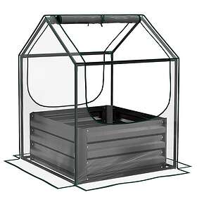 Outsunny Raised Garden Bed Planter Box Clear/Dark Grey, Multi