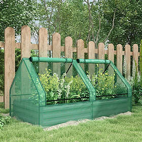 Outsunny Raised Garden Bed Planter Box Green/Dark Grey, Multi