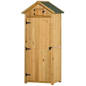 Outsunny Wooden Garden Shed Hut Style Outdoor Tool Storage Box 77 x 54 x 179cm, 