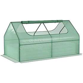 Outsunny Raised Garden Bed With Greenhouse, Steel Planter Box Green, Green
