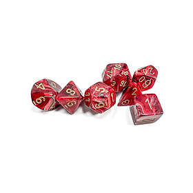 Chessex Gaming Dice Set 7 Vortex Burgundy/Gold