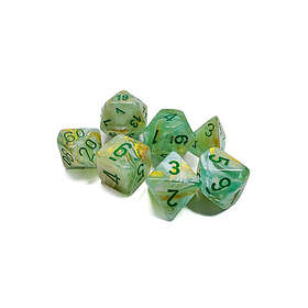 Chessex Gaming Dice Set 7 Marble Green/Dark Green