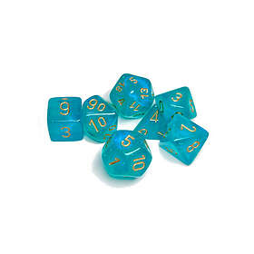 Chessex Gaming Dice Set 7 Borealis Teal/Gold Luminary