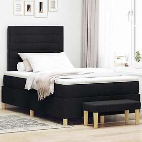 vidaXL Box Spring Bed with Mattress & Bench Black 120x190 cm Fabric